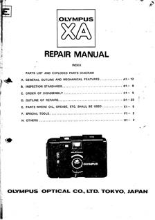 Olympus XA manual. Camera Instructions.